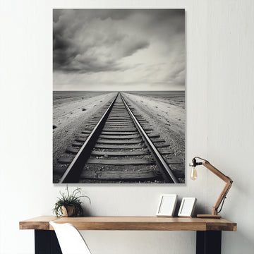 Minimalism Wonderland Train Track Scenery - Train Canvas Wall Art
